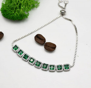 Bratara Din Argint Cu Elemente Zirconii Verde- ARG393K - Img 4