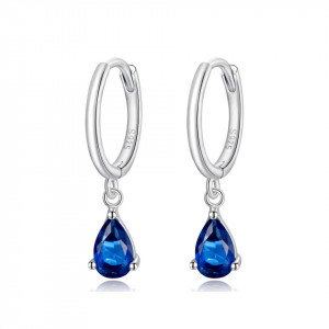 Cercei din argint model Lacrima - BLUE SAPPHIRE- cod ARG81A - Img 5