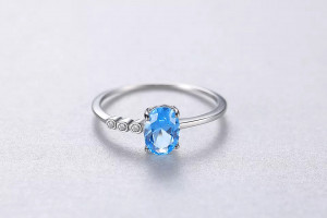 INEL Argint Cu Zirconiu --Blue Topaz Oval Eternity-- ARG398M - Img 4