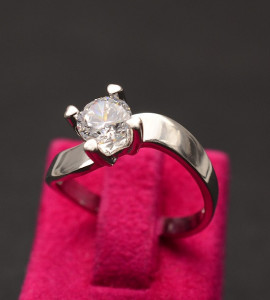 Inel de logodna din argint stralucitor cu Swarovski-ARG39A
