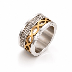 Inel Lat Luxury Placat cu Aur pentru Femei Cod IF638A