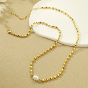 Lant Placat Aur 18K Cu Perla – Eleganta Deosebita - L83D - Img 3