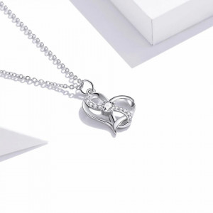 Pandantiv cu Lantisor din Argint Infinity Heart cod ARG404E - Img 3