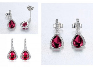Set Cercei si Lantisor Din Argint S925 Zirconiu Rubin Duchess Red Set278C - Img 2