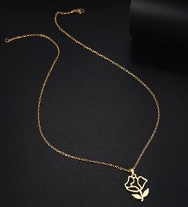 Set Lant+ pandantiv Flowers Gold ---FINUT --- Cod LC232C - Img 3