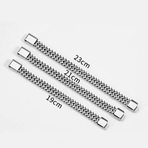 Bratara Barbati Inox Solida Model Cuban Argintiu B947DA - Img 5