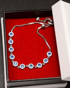 Bratara din argint Blue Eye Crystal Link ARG277C - Img 5