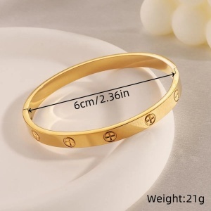 Brățară Rigidă din Inox 304 Placată cu Aur 18K, Elegantă BF985A - Img 2