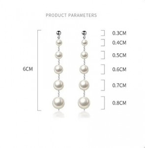 Cercei Din Argint cu Perla Model Lung 6 cm Elegante ARG197E - Img 3