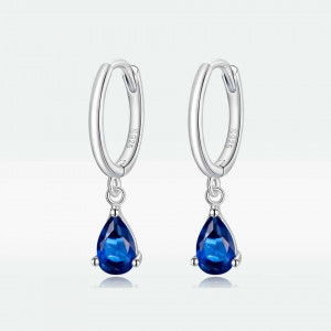 Cercei din argint model Lacrima - BLUE SAPPHIRE- cod ARG81A