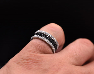 Inel Argint 925 cu Zirconii -- Black- ARG101A - Img 5
