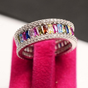 Inel Argint 925 cu Zirconii -- MULTICOLOR- ARG34A - Img 1