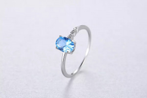 INEL Argint Cu Zirconiu --Blue Topaz Oval Eternity-- ARG398M - Img 5