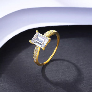 Inel din Argint de Logodna Elegant Gold-- Arg398N - Img 2