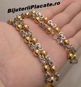 Lant Inox Placat cu Aur cod L118 - Img 2
