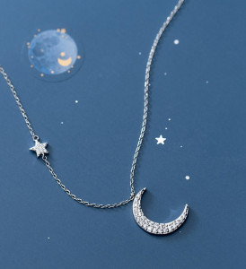 Lantisor Argint Moon&Star---LUNA&STEA--- ARG07A - Img 1