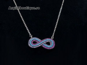 Lantisor Cu Pandativ DIn Argint -- INFINIT MULTICOLOR-- ARG114 - Img 1