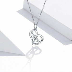 Pandantiv cu Lantisor din Argint Infinity Heart cod ARG404E - Img 4