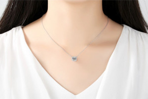 Set cercei si colier din argint S925 zirconiu cubic de lux Set285A - Img 3