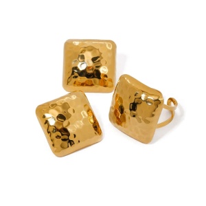 Set Cercei Și Inel Femei, Placat Aur 14K, Model Vintage Modern, Accesorii Elegante S71F - Img 5