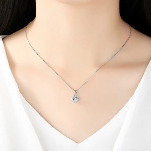 Set Colier Si Cercei Din Argint Iced Out Minimalist SET384 - Img 2