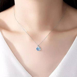 Set Colier si Cercei Din Argint Piatra Blue Gem SET399D - Img 4