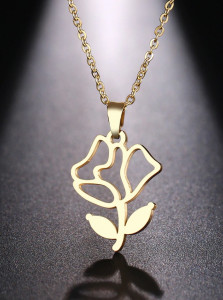 Set Lant+ pandantiv Flowers Gold ---FINUT --- Cod LC232C - Img 1