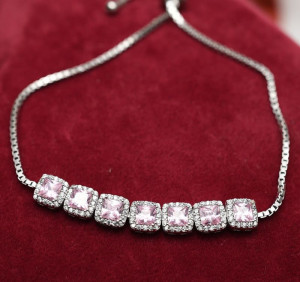 Bratara Din Argint Cu Elemente Zirconii Pink - ARG393G - Img 2