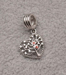 CHARM ARGINT 925 -Tree of life Red-CHA1018 - Img 2