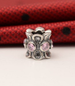 Charm Cu Piatra Semipretioasa ROZ cod Cha1085 - Img 1