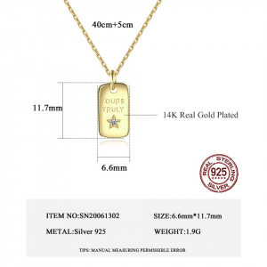 Colier din argint 925 Gold -YOURS TRULY- ARG208A - Img 3