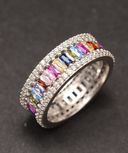 Inel Argint 925 cu Zirconii -- MULTICOLOR- ARG34A - Img 5