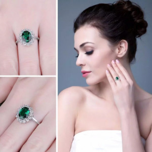INEL ARGINT CU Zirconiu --VERDE SAPPHIRE-- arg289 - Img 1