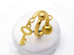 Inel inox auriu -Key- Cod IF648Z - Img 1