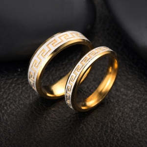 Inele Cuplu , Model Clasic Grecesc, Placate Auriu Si Argintiu, Design Premium, Accesoriu Elegant Pentru Femei Si Barbati cod IF636Y - Img 3