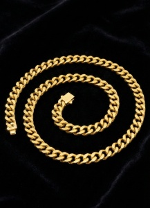 Lanț Bărbătesc Masiv model Cuban Link, Placat cu Aur Galben Închizătoare Premium tip Cutie cu Siguranță, Design Clasic și Impunător - Img 3
