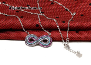 Lantisor Cu Pandativ DIn Argint -- INFINIT MULTICOLOR-- ARG114 - Img 2