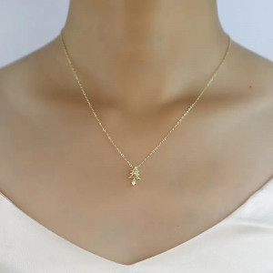 Lantisor Din Argint Auriu Model --- Bradut --- FINUT si Elegant Arg113C - Img 2