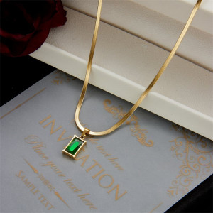 Lantisor Inox Auriu Snake Verde - N1695 - Img 5