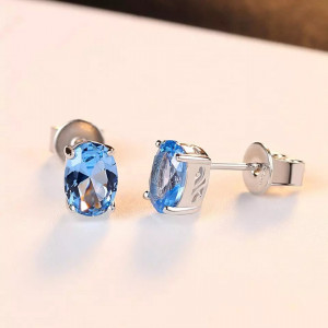 Set Colier si Cercei Din Argint Piatra Blue Gem SET399D - Img 5