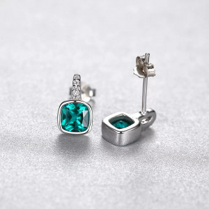Set Colier si Cercei Din Argint Piatra Green SET399A - Img 6