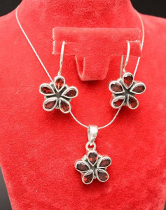 Set din Argint 925, cu Cristale Rosii Swarovski SET323A - Img 2