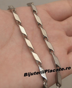 Set Lant+Bratara inox Model Argintiu 1208 - Img 2