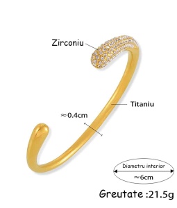 Bijuterie Premium: Bratara Titan cu Zirconiu, Stralucire de Lux si Rezistenta Indelungata BF929X - Img 8