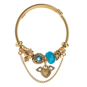 Bratara Aurie din Inox cu Talisman si Margele Colorate – Accesoriu Elegant si Reglabil pentru Femei BF926F - Img 7