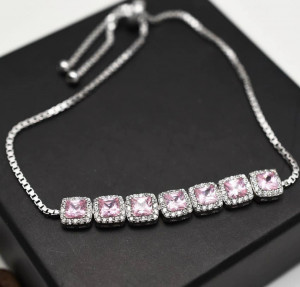 Bratara Din Argint Cu Elemente Zirconii Pink - ARG393G - Img 3