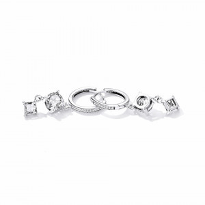 Cercei Argint Lungi cu Zirconii Translucide Model Romb- Patrat Arg412E - Img 2