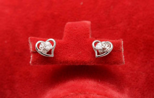 Cercei Din Argint - Diamond Heart cod ARG282D - Img 1