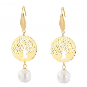 Cercei Inox Dama Pearl Copacul Vietii Cod269C