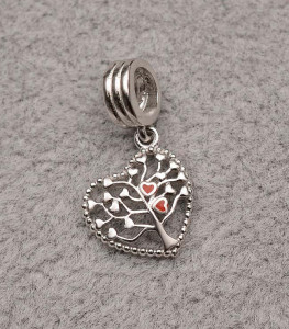 CHARM ARGINT 925 -Tree of life Red-CHA1018 - Img 3